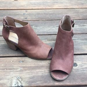 Lucky ☘️ Brand Open Toe Bootie in Toffee